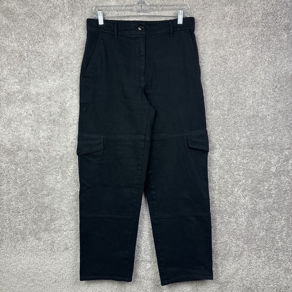 Wilfred Free Modern‎ Cargo Pants Size 6 Black High Rise Button Leg Pocket